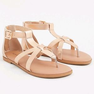 Torrid Gold T-Strap Gladiator Sandal 10.5 nwt